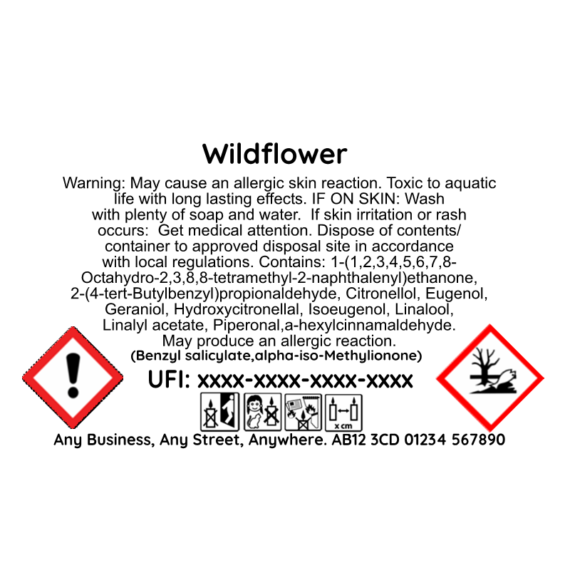 Personalised CANDLE CLP safety warning stickers labels