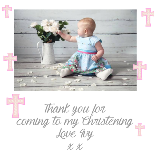 Christening or Baptism invitation with a photograph