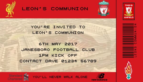 Football Ticket Design Invites