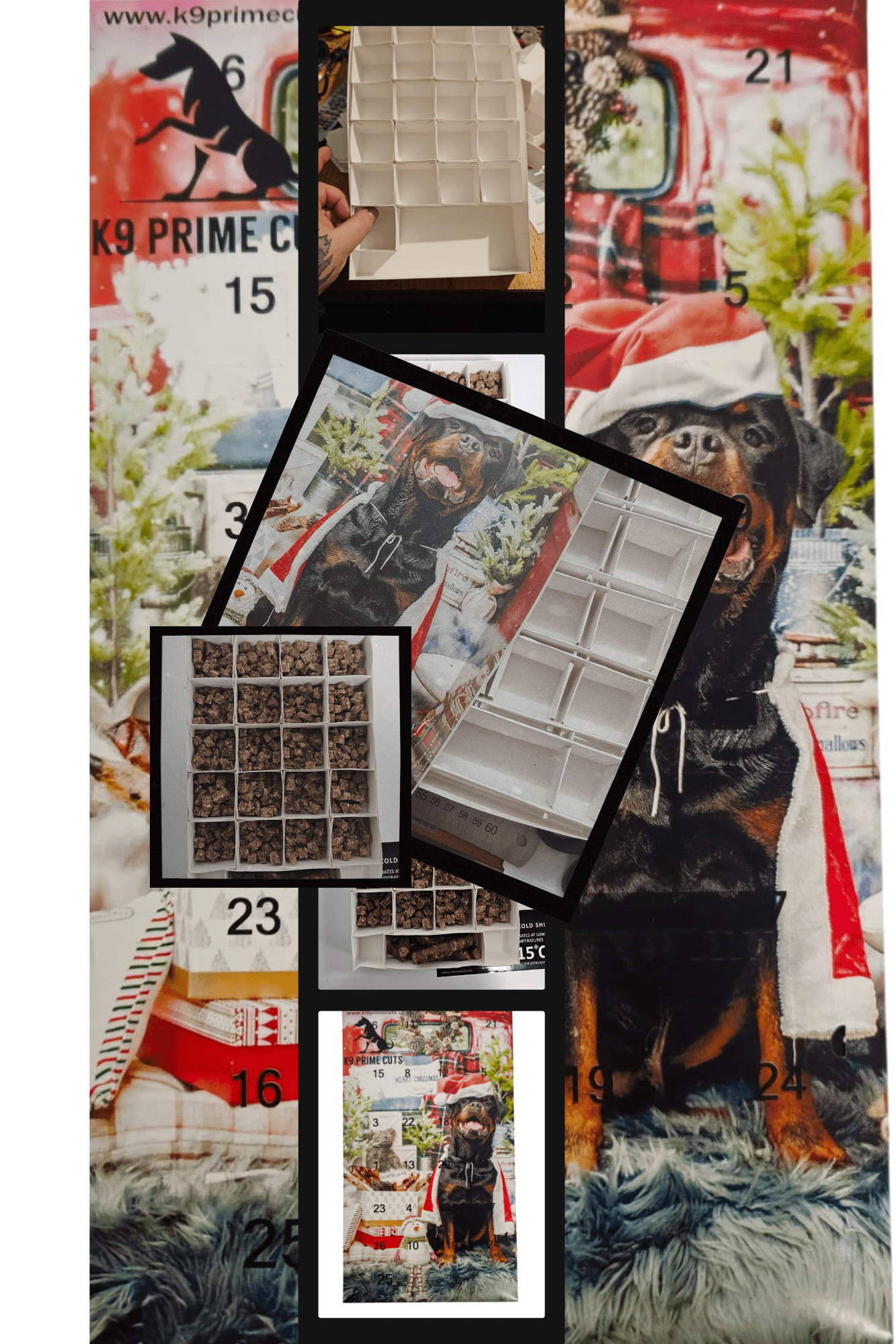Custom Printed and cut 4cm x 4cm 25 day box advent calendar